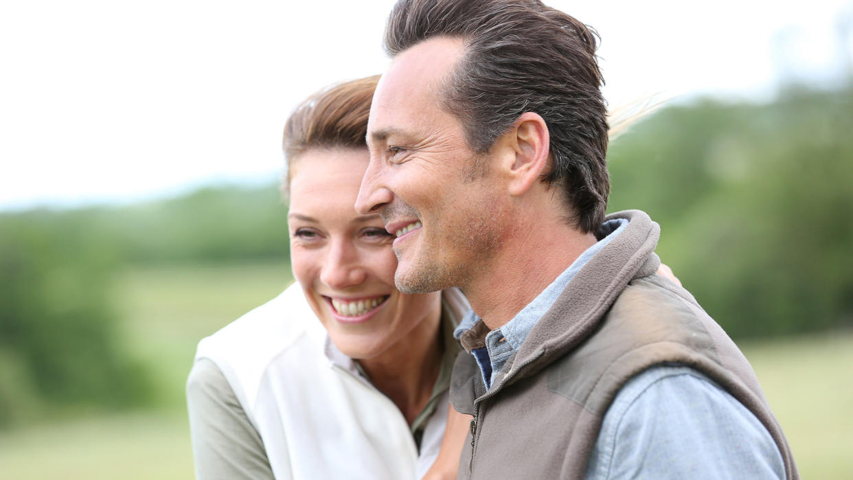 Couple contemplating early retirement plans.