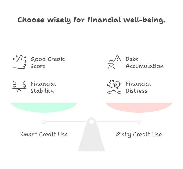 Comparison Graphic “Smart Credit Use vs. Risky Credit Use