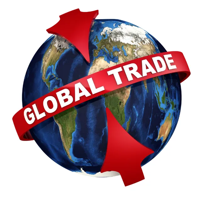 Map showing tariffs in action and how goods/services are affected across global trade routes.