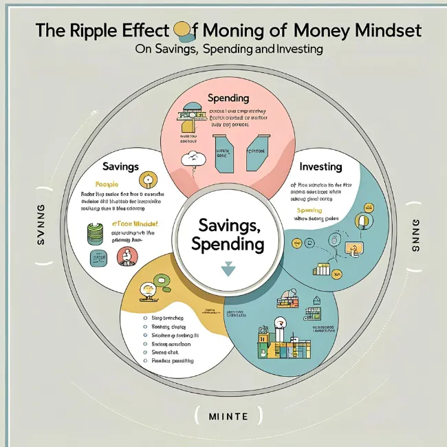 Infographic: The ripple effect of money mindset on savings, spending, and investing