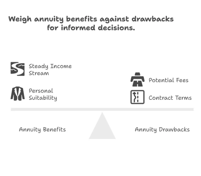 Weigh annuity benefits against drawbacks for informed decisions